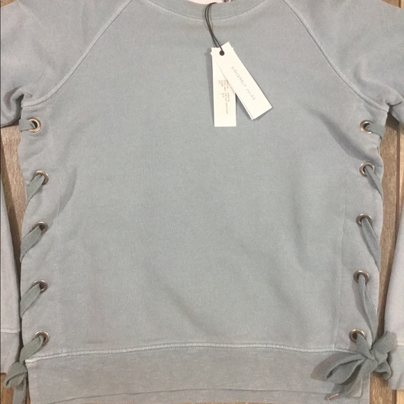 🚫🛑SOLD🚫🛑Sincerely Jules lace up blue pullover - Picture 3 of 8